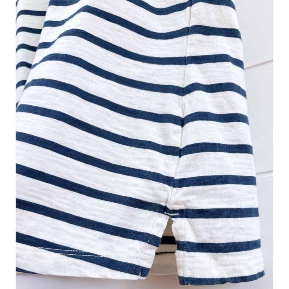 Faherty Merritt T-Shirt Dress Amagansett Stripe Organic Cotton Button Back L - Picture 11 of 16